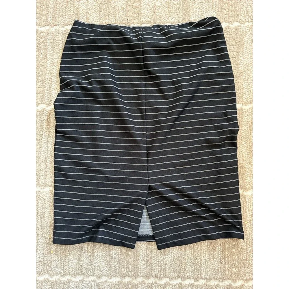 White House Black Market Size S Black Pinstripe Pencil Skirt Y2K Career Workwear